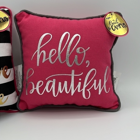 HELLO BEAUTIFUL BE BRAVE BE TRUE BRAND NEW ACCENT PILLOWS - Picture 3 of 5